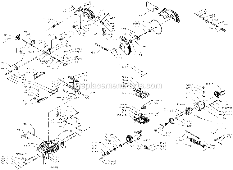 Black and Decker BT2000L-B2C (Type 1) 10 Miter Saw Power Tool Page A Diagram